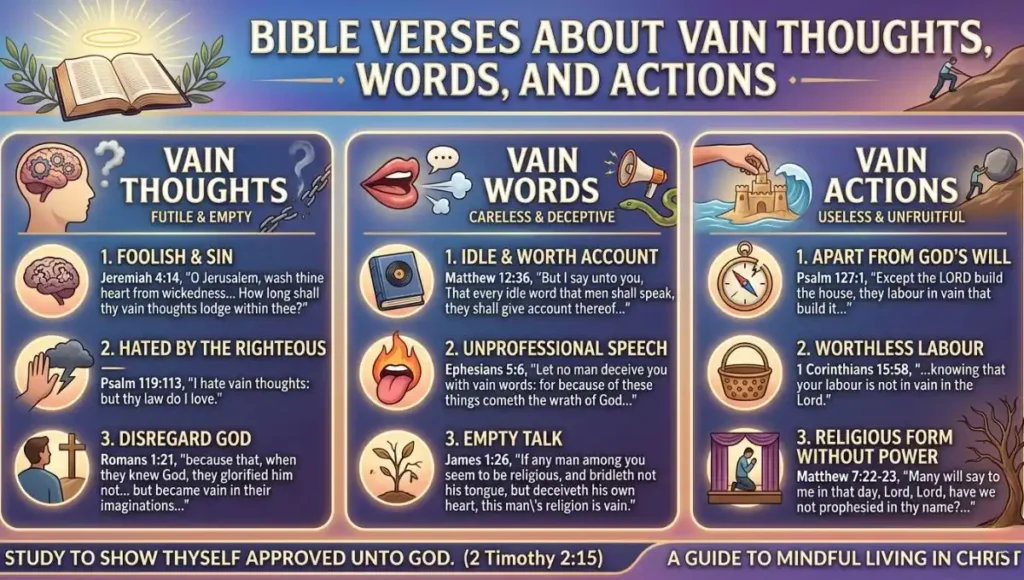Bible Verses About Vain Thoughts, Words, and Actions