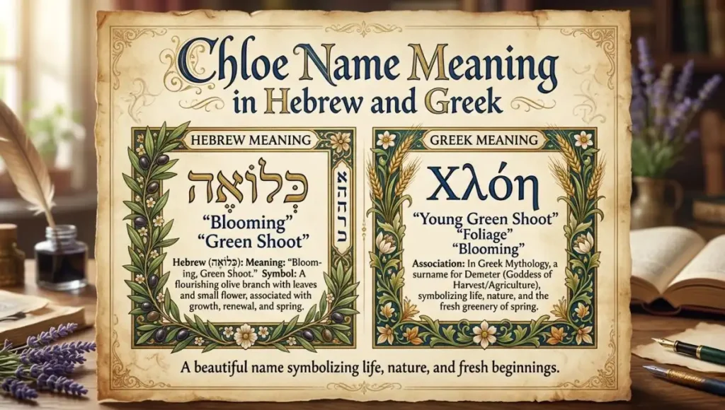 Chloe Name Meaning in Hebrew and Greek