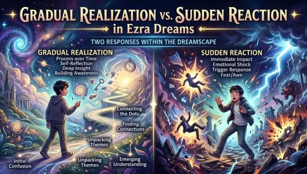 Gradual Realization vs. Sudden Reaction in Ezra Dreams