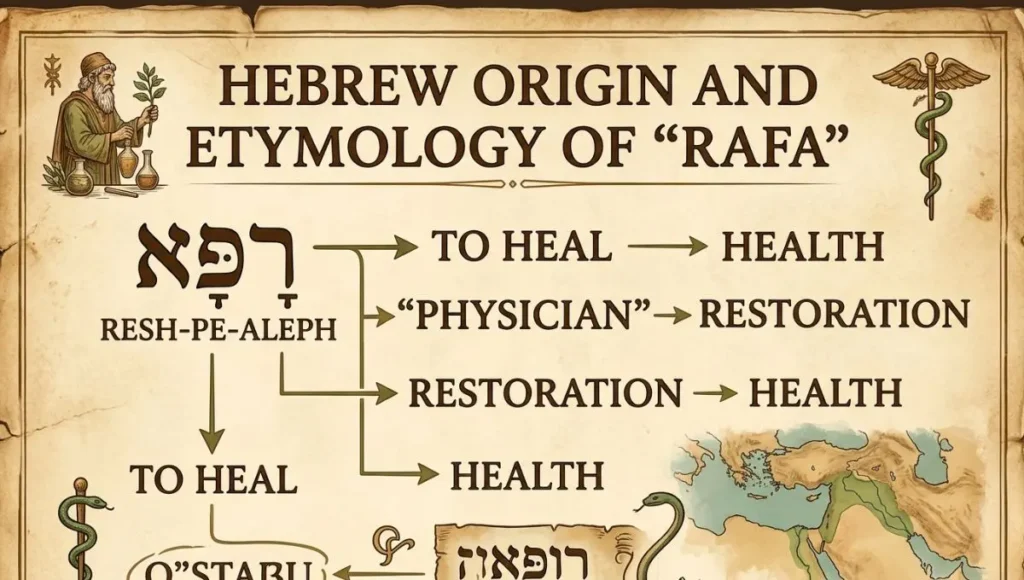 Hebrew Origin and Etymology of "Rafa"