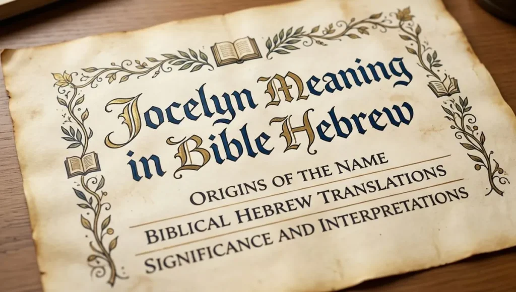 Jocelyn Meaning in Bible Hebrew