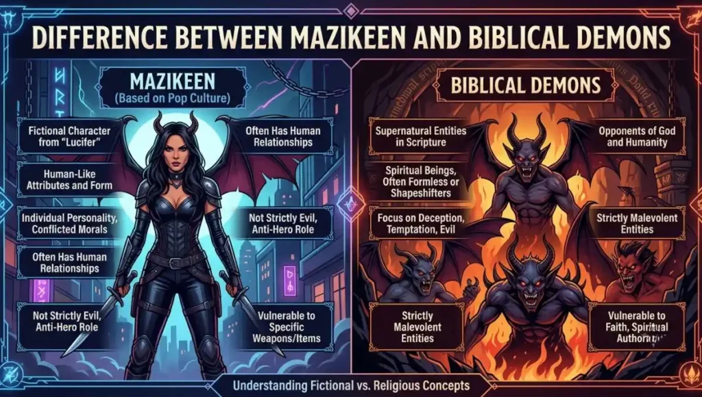 Difference Between Mazikeen and Biblical Demons (New)