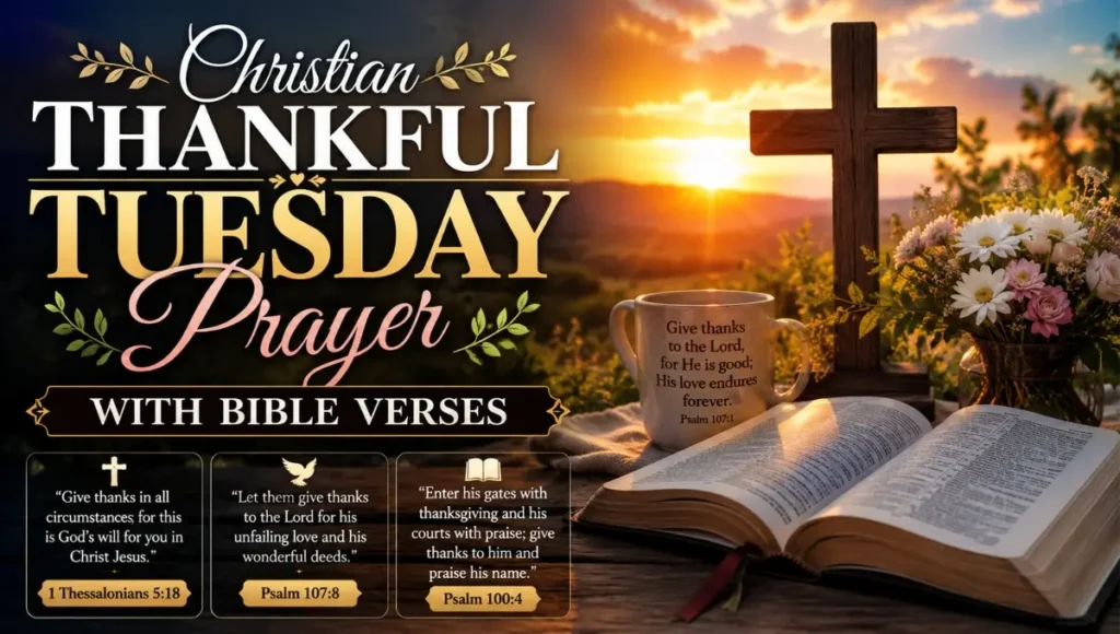 Christian Thankful Tuesday Prayer With Bible Verses