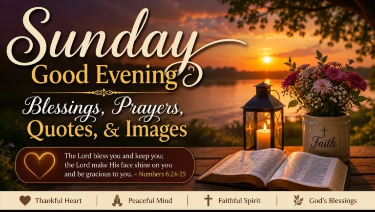 Sunday Good Evening Blessings, Prayers, Quotes, & Images